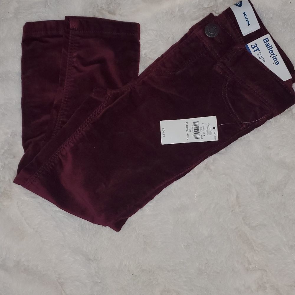 *NWT*Ballerina Built-in tough Cords -3t- burgundy